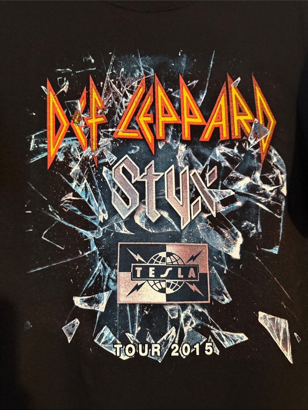 Def Leppard  Styx Tesla TOUR 2015 black size XL